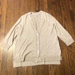 Chicos cardigan Women's size L Sweater metallic light gold